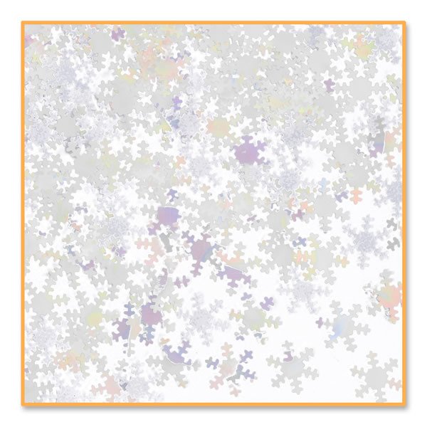 Confetti Iridescent Snowflakes 2cm 14g - party supplies australia