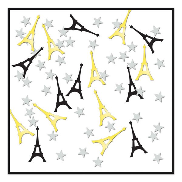 Confetti Eiffel Towers & Stars Foil 14g - party supplies australia