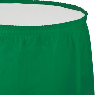 Emerald Green Table Skirt Plastic 74cm x 4.26m - party supplies australia