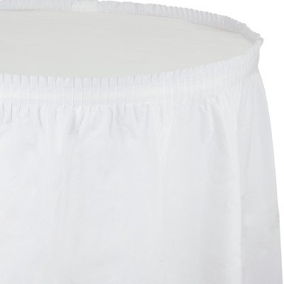 White Table Skirt Plastic 74cm x 4.26m - party supplies australia