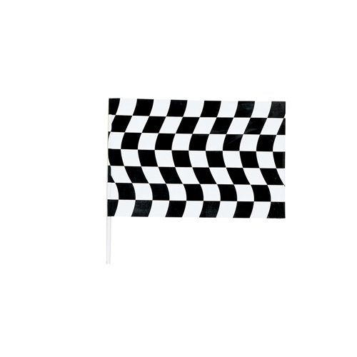 Black & White Check Jumbo Flag Plastic 1.21m x 85cm - party supplies australia