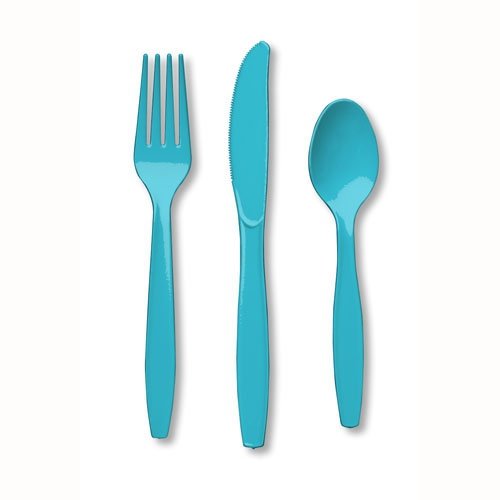 Bermuda Blue Cutlery Set Plastic - party supplies australia