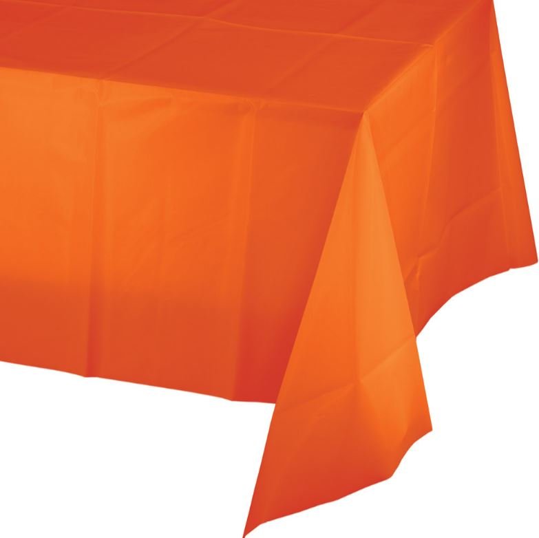 Sunkissed Orange Tablecover Plastic 137cm x 274cm - party supplies australia
