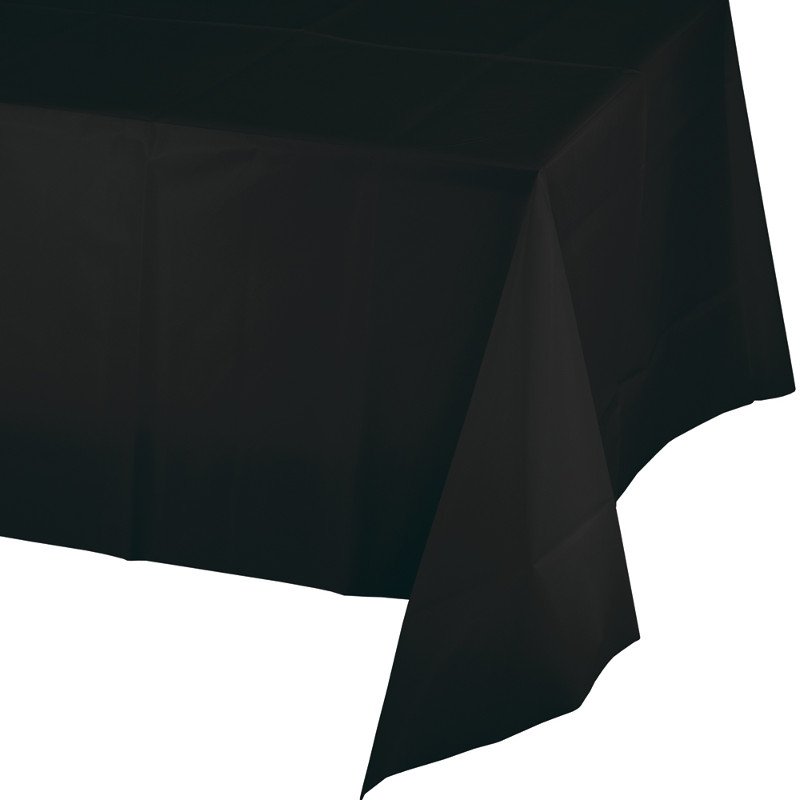 Black Velvet Tablecover Plastic 137cm x 274cm - party supplies australia
