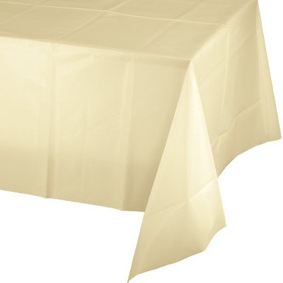 Ivory Tablecover Plastic 1137cm x 274cm - party supplies australia