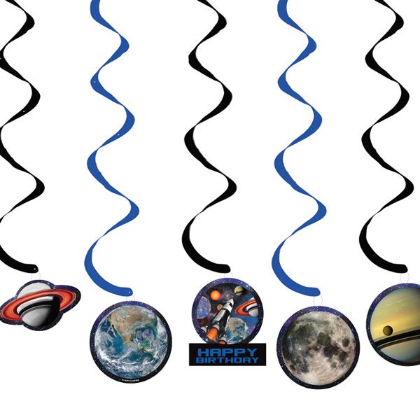 Space Blast Dizzy Danglers Hanging Swirls - party supplies australia