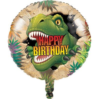 45cm Dino Blast Happy Birthday Foil Balloon - party supplies australia