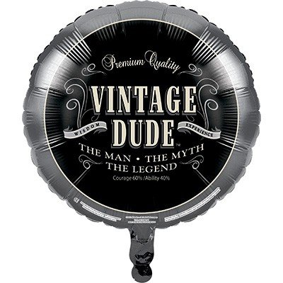45cm Vintage Dude Foil Balloon - party supplies australia