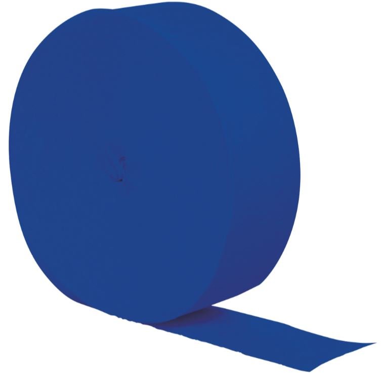 Cobalt Blue Crepe Streamer 24m - party supplies australia