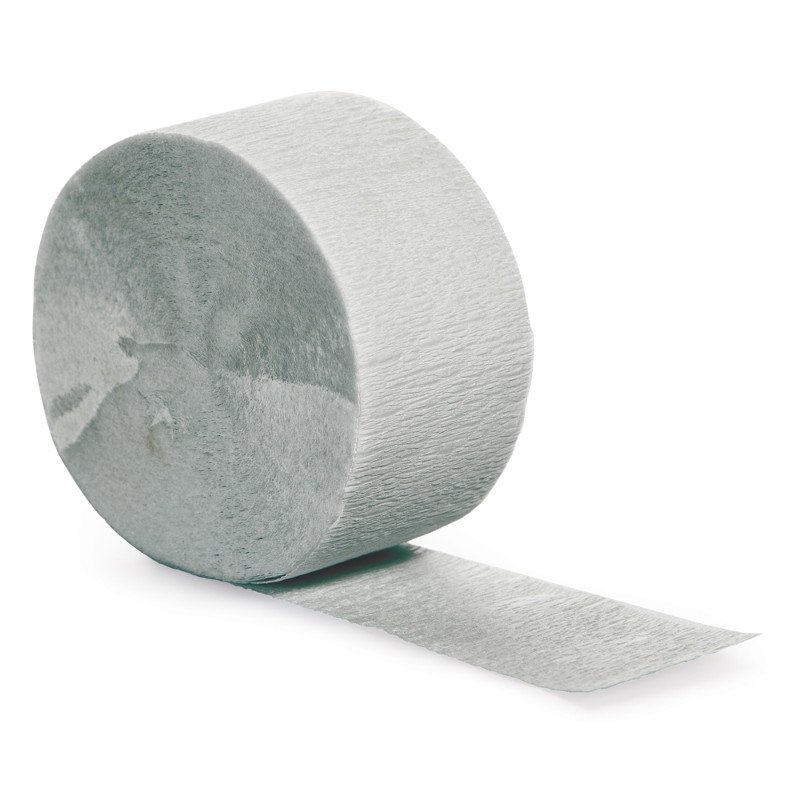 Shimmering Silver Crepe Streamer 24m - party supplies australia