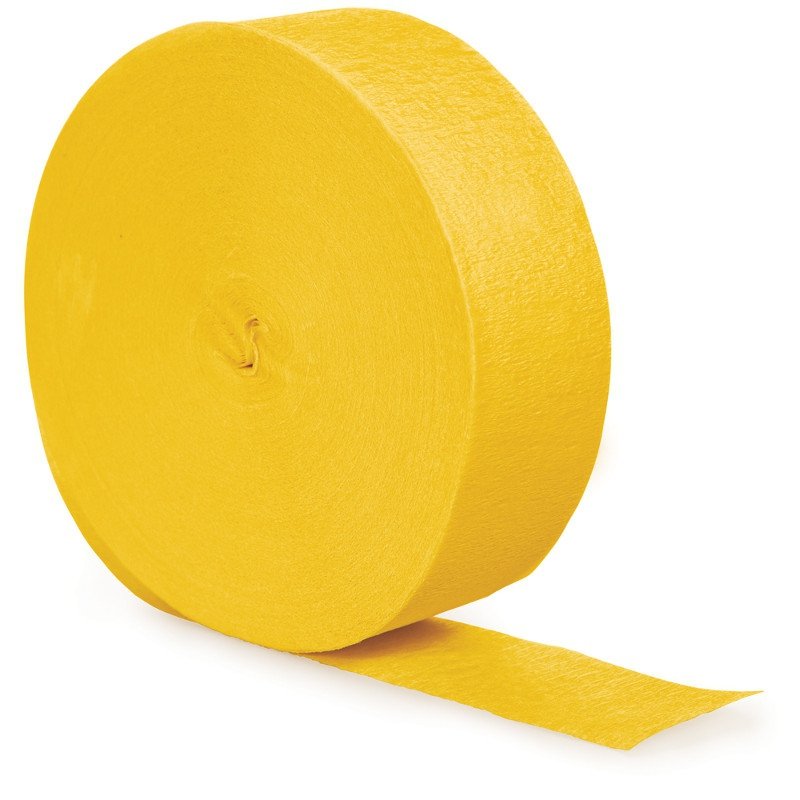 School Bus Yellow Crepe Streamer 24m - party supplies australia