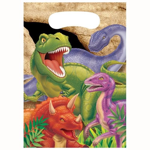 Dino Blast Loot Bags Plastic 22cm x 16cm - party supplies australia