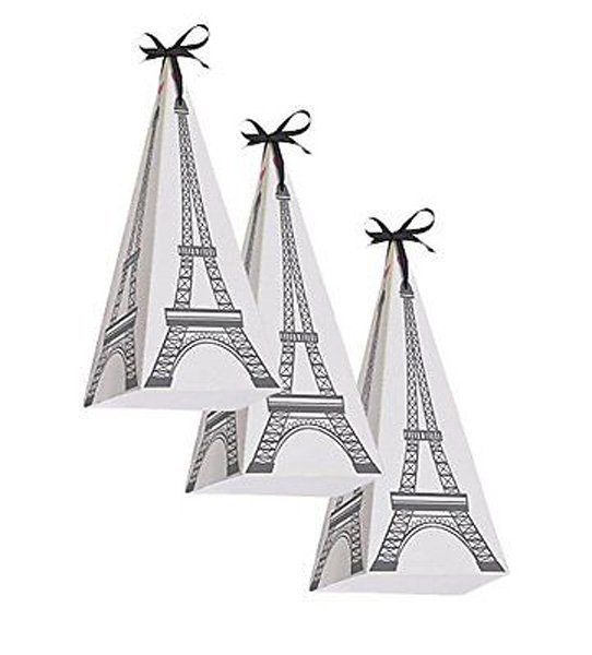 Party in Paris Treat Boxes Cardboard 19cm x 8cm - party supplies australia