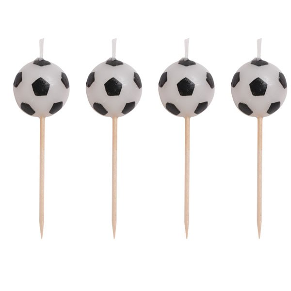 Soccer Fanatic Pick Soccer Ball Candles 8cm - party supplies australia