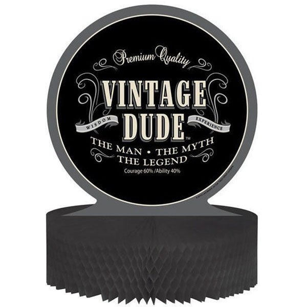 Vintage Dude Centrepiece Honeycomb 30cm - party supplies australia