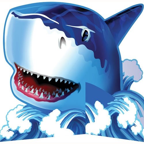 Shark Splash Centrepiece Cardboard Stand-Up 20cm - party supplies australia