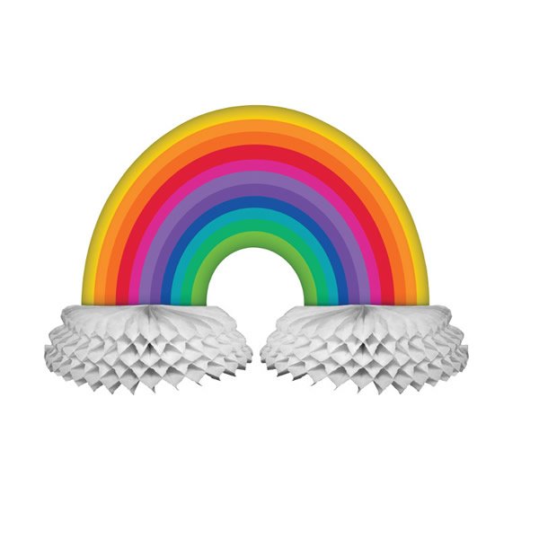 Rainbow Shaped Centrepiece Honeycomb 30cm x 46cm - party supplies australia