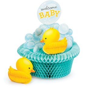 Bubble Bath Baby Centrepiece Honeycomb 3D Set - party supplies australia