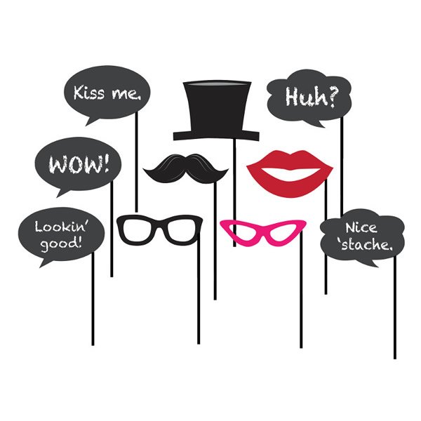 Chalkboard Photo Booth Props Assorted Designs - party supplies australia