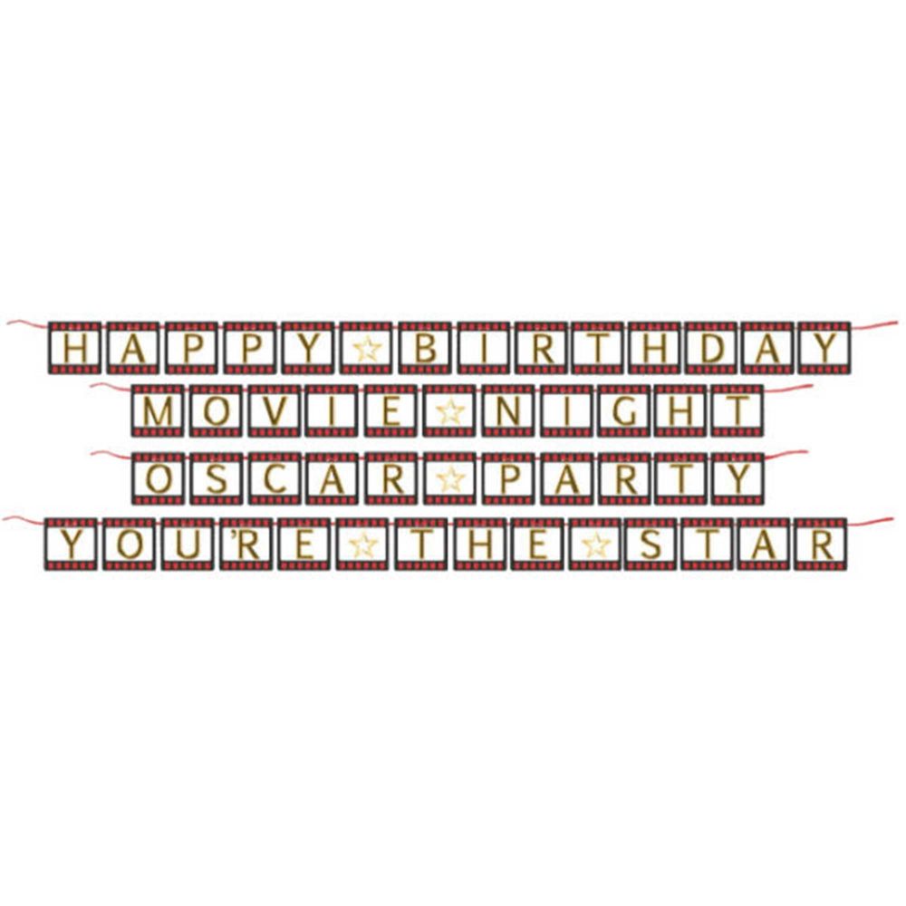 Hollywood Lights Ribbon Banner Kit 15cm x 3m - party supplies australia