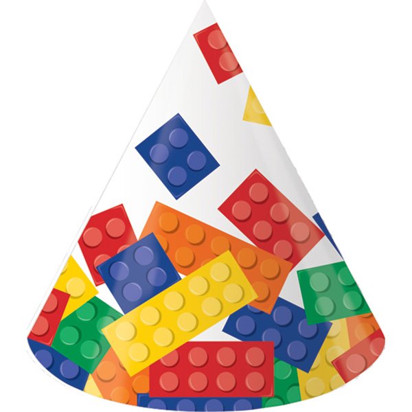 Block Party Cone Shaped Party Hats - party supplies australia