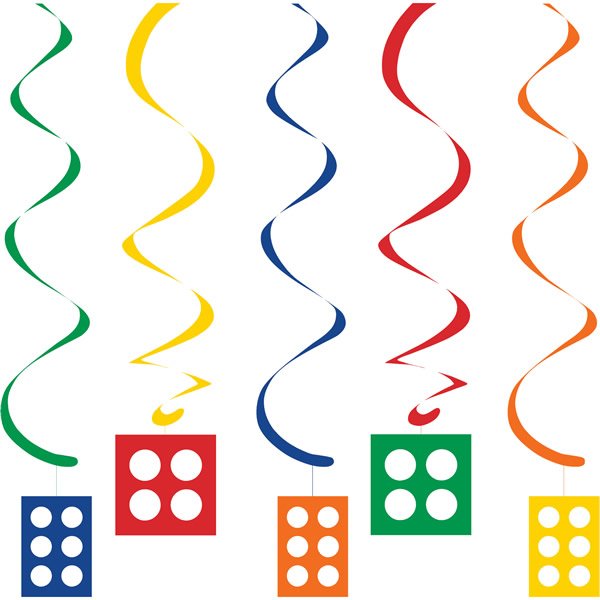 Block Party Dizzy Danglers Hanging Swirls 99cm - party supplies australia