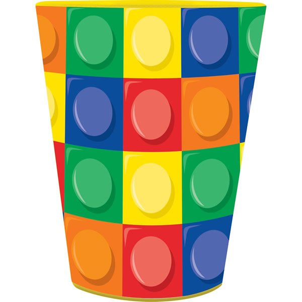 Block Party Keepsake Souvenir Favor Cup Plastic 473ml - party supplies australia