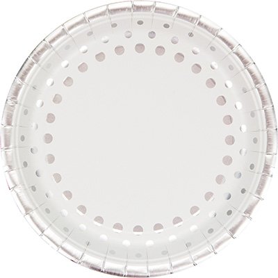 Sparkle & Shine Silver Banquet Plates Paper & Foil Stamped 26cm - party supplies australia
