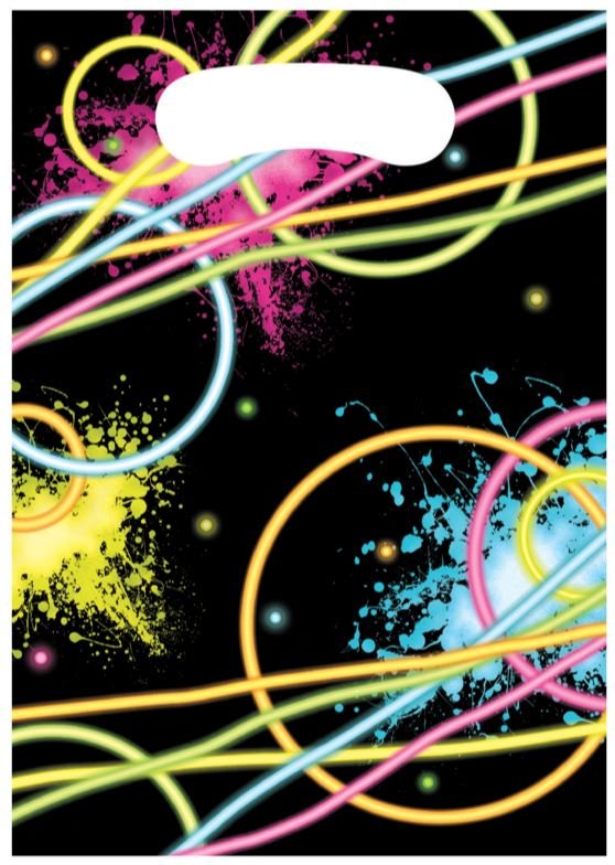 Glow Party Loot Bags Plastic 22cm x 16cm - party supplies australia