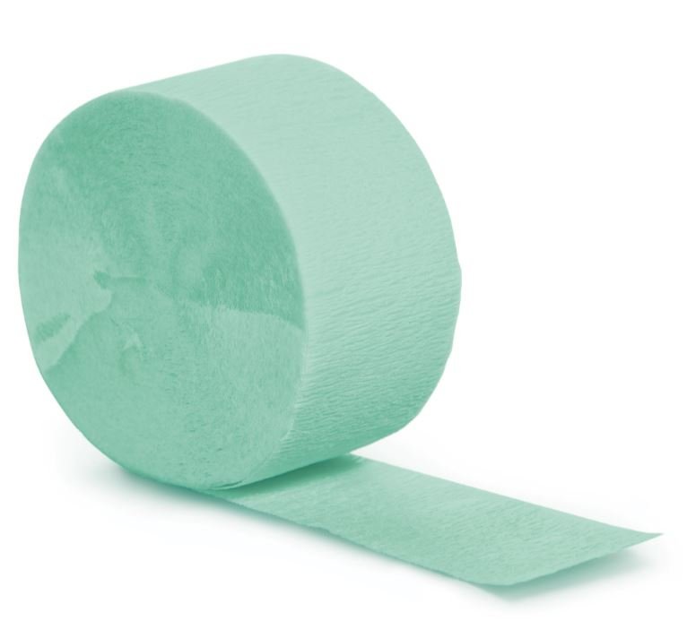Fresh Mint Green Crepe Streamer 24m - party supplies australia