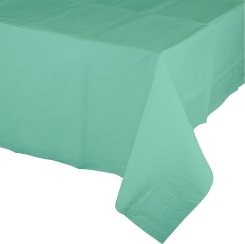 Fresh Mint Green Tablecover Tissue & Plastic Back 137cm x 274cm - party supplies australia
