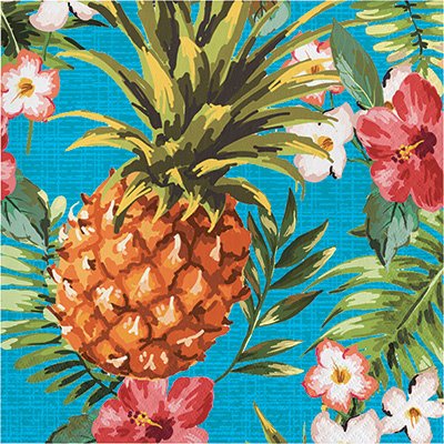 Aloha Lunch Napkins Luau Pineapple & Flowers - party supplies australia