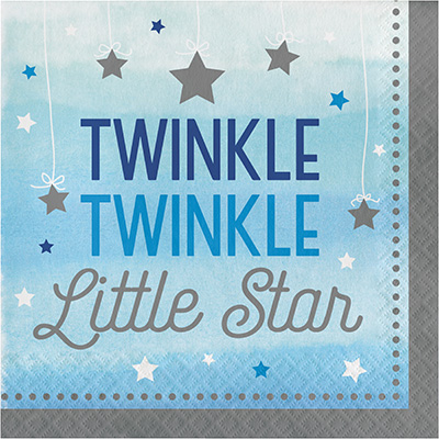 One Little Star Boy Lunch Napkins Twinkle Twinkle Little Star - party supplies australia