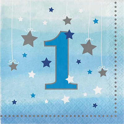 One Little Star Boy Lunch Napkins 1st Birthday - party supplies australia