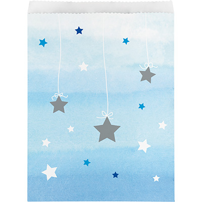 One Little Star Boy Paper Treat Bags 22cm x 16cm - party supplies australia