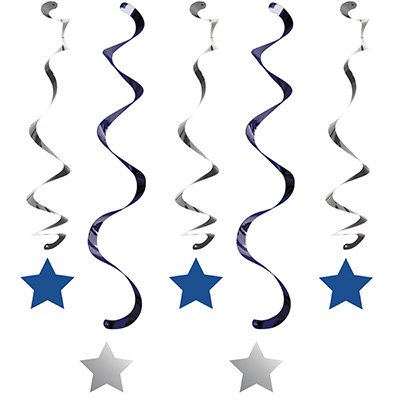 One Little Star Boy Dizzy Danglers Hanging Swirls - party supplies australia