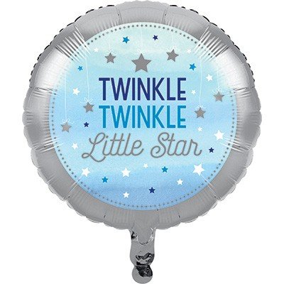 45cm One Little Star Boy Twinkle Twinkle Little Star Foil Balloon - party supplies australia