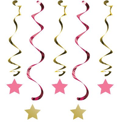 One Little Star Girl Dizzy Danglers Hanging Swirls - party supplies australia
