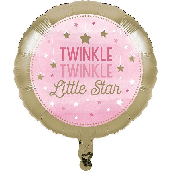 45cm One Little Star Girl Twinkle Twinkle Little Star Foil Balloon - party supplies australia