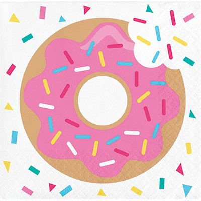 Donut Time Beverage Napkins - party supplies australia