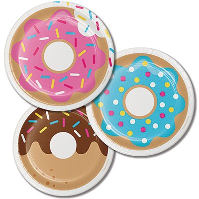 Donut Time Lunch Plates Paper 18cm - party supplies australia