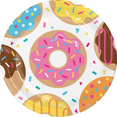 Donut Time Dinner Plates Paper 22cm - party supplies australia