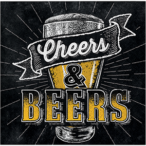 Cheers & Beers Beverage Napkins - party supplies australia