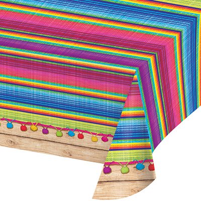 Serape Tablecover Plastic All Over Print Fiesta 137cm x 259cm - party supplies australia