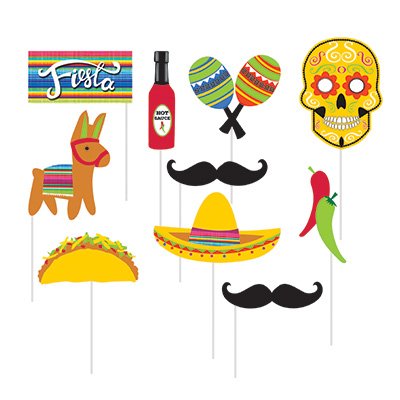 Serape Photo Booth Props Fiesta Assorted Designs - party supplies australia
