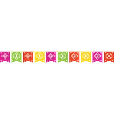 Serape Picado Fiesta Flag Banner 25cm x 2.7m - party supplies australia