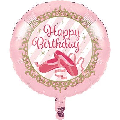 45cm Twinkle Toes Happy Birthday Ballet Slippers Foil Balloon - party supplies australia