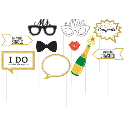 Photo Booth Props Wedding Theme Assorted Designs - party supplies australia