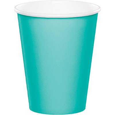 Teal Lagoon Cups Paper 266ml - party supplies australia