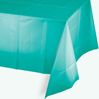 Teal Lagoon Tablecover Plastic 1137cm x 274cm - party supplies australia